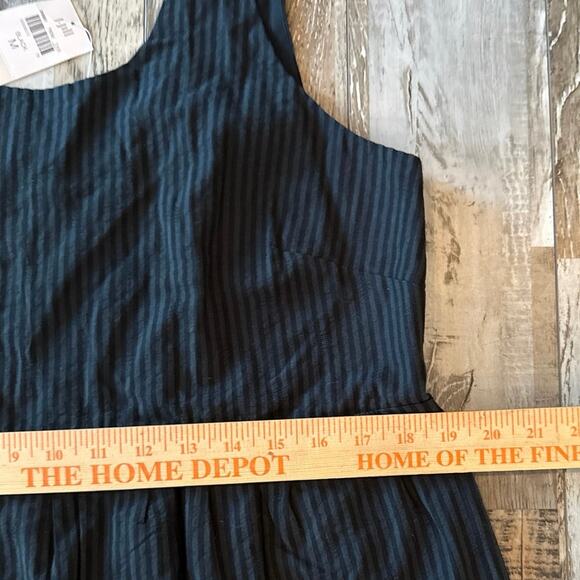 J.Jill Tiered Maxi Dress Sz Medium Black Stripe Preppy Classic Smocked Back NEW - Picture 8 of 9